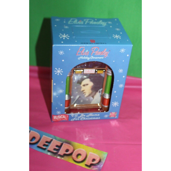 American Greetings Elvis Presley I'll Be Home For Christmas Jukebox Ornament 04 - Picture 1 of 4